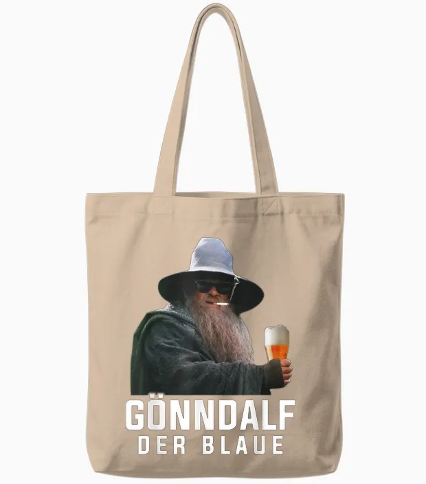 Gönndalf Der Blaue Biertrinker Saufen Bier Tote Bags in Natural