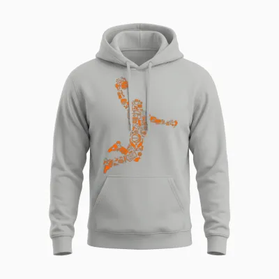 Basketball Player Slam Dunk Cool Design Unisex Hoodie - Ash