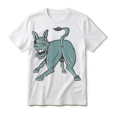 Donkey Butt Ass Po Stubborn Horse Unisex T-Shirt - White