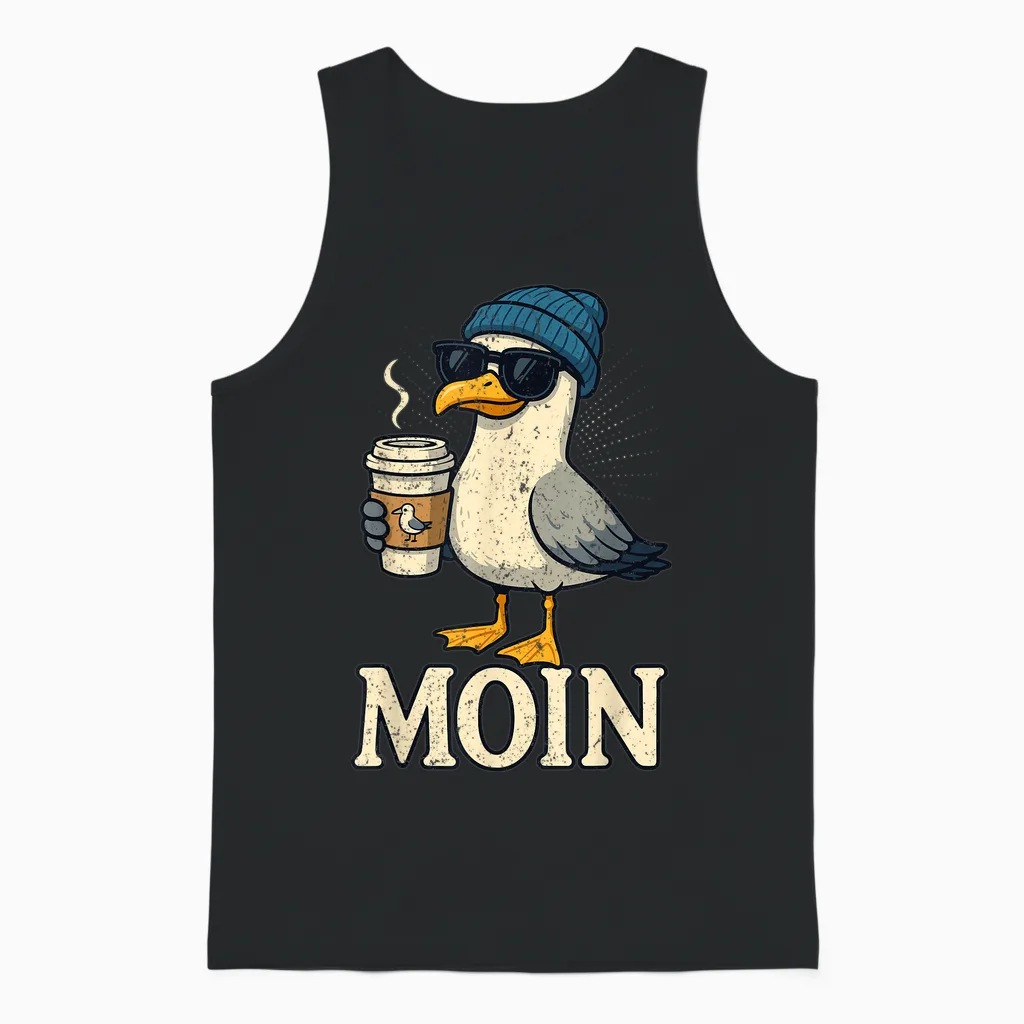 Moin Plattdeutsch Norddeutschland Ostfriesland Ostsee Moin Unisex Tank Top in Black