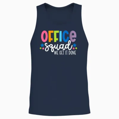 Office Squad We Get It Done Back to School Happy First Day Unisex Tank Top - Navy