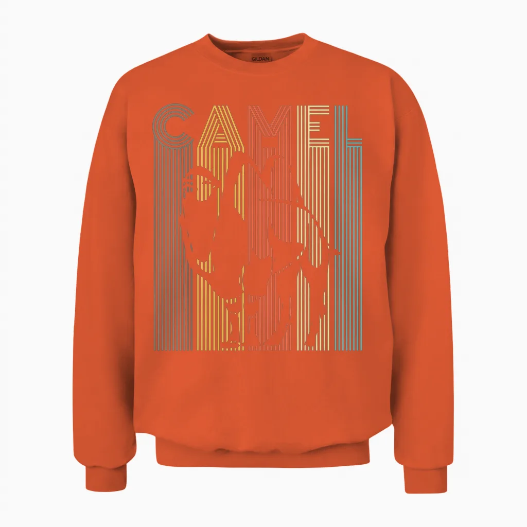 Vintage Camel T-Shirt Retro Camel Shirt Women Men Children T-Shirt, Black Unisex Sweatshirt in Orange