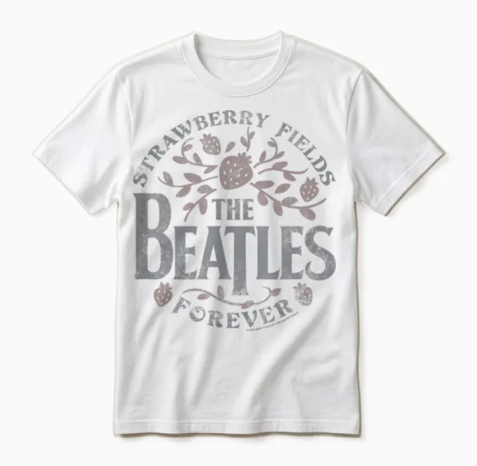 The Beatles - Strawberry Fields Forever Unisex T-Shirt in White