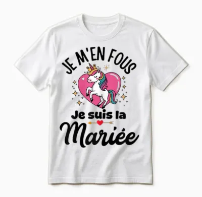 Future Bride Idea Evjf Costume Girl Unicorn T-Shirt, Black, S Unisex T-Shirt - White