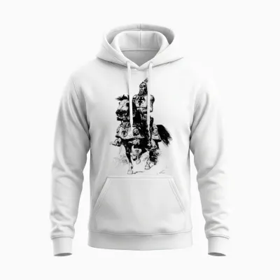 Albanian Eagle Grunge Skanderbeg Vintage Albanian Unisex Hoodie - White