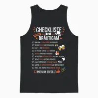 Checkliste Bräutigam Aufgaben Junggesellenabschied Jga Unisex Tank Top in Black - 1