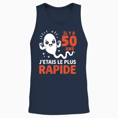 Graine Le Plus Rapide Humour Blague Anniversaire 50 Ans Unisex Tank Top - Navy