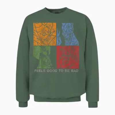 Les Méchants De Disney Font Du Bien à être Mauvais Photo De Groupe Vintage Unisex Sweatshirt - Military Green