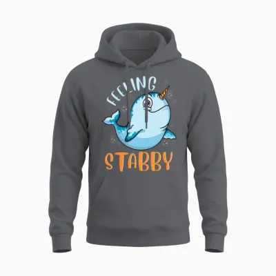 Funny Feeling Stab Unisex Hoodie - Charcoal