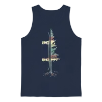 Vintage Pine Snowboard Snowboarding Gift Unisex Tank Top - Navy – 1