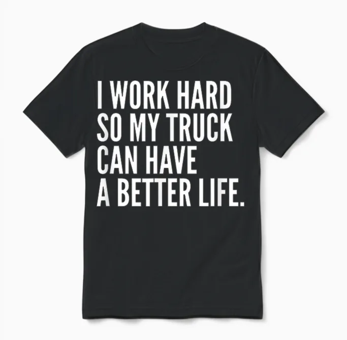 Funny Truck Owner Gift | Pickup Truck Driver Enthusiast Unisex T-Shirt in Black