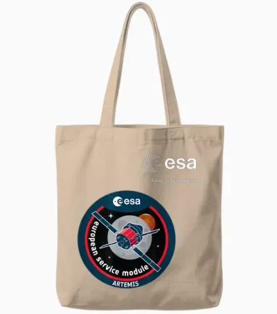 Esa European Space Agency Mission Esm Artemis Patch Tote Bags - Natural