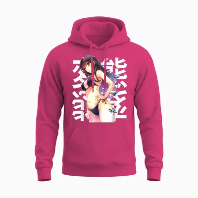 Anime Girl Lewd Kawaii Waifu Japonais Otaku Manga Unisex Hoodie - Heliconia
