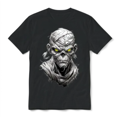 Mummy with Glowing Eyes Unisex T-Shirt - Black