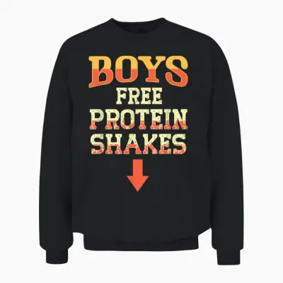 Lustiges Joggingshirt Für Schwule, Gratis Proteinshake, Lustige Männer, Joke Pride Unisex Sweatshirt - Black