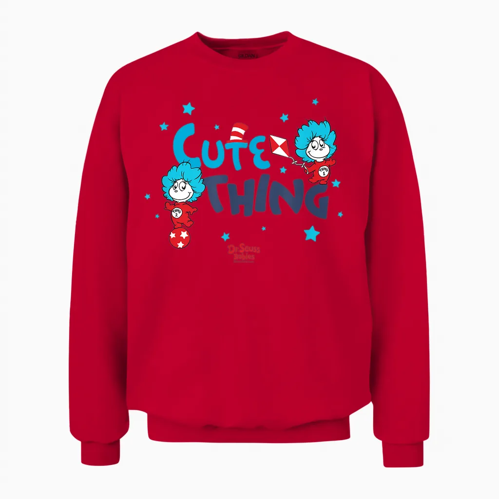 Dr. Seuss Babies Cute Thing Officially Licensed Unisex Sweatshirt in Red