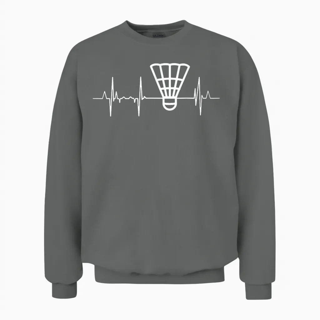 Mon Cœur Bat Pour Le Cardiogramme Du Badminton Unisex Sweatshirt in Graphite Heather