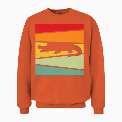 Crocodile Retro Unisex Sweatshirt - Orange
