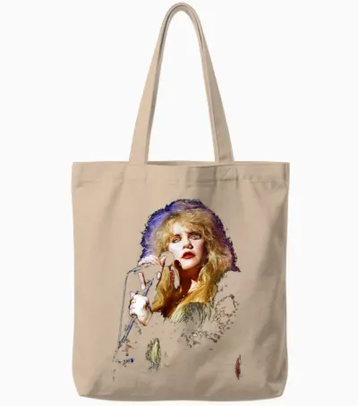 Stevie Nicks Fleetwood Mac Sänger Live 1990 Tote Bags - Natural