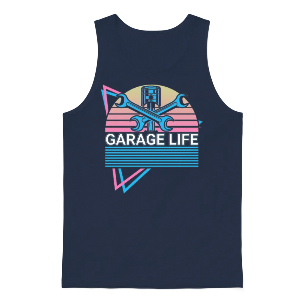 Funny Mechanic Retro โ Mechanics Gift Unisex Tank Top - Navy