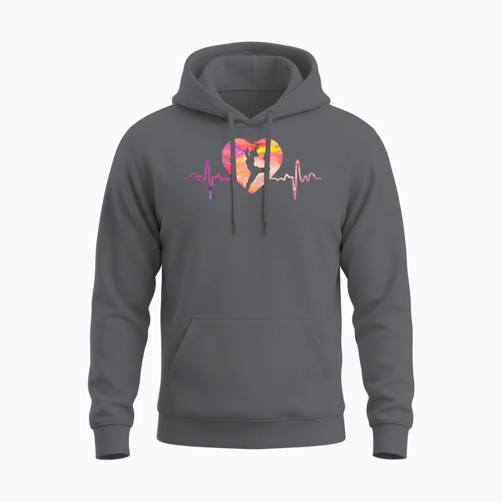 Herzschlag Ekg Turnen | Turnerin Gymnastics T-Shirt, Black Unisex Hoodie in Charcoal