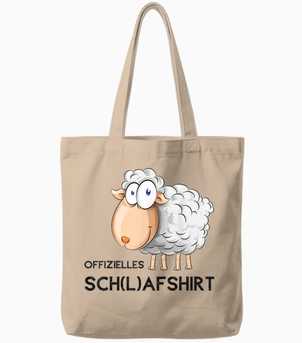 Hypnotao Shop Official Sleep Shirt Sheep Pyjamas Nightdress T-Shirt Grey Small Unisex Classic Cartoon Sheep Sleep Tote Bags in Natural
