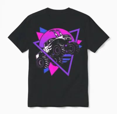 Monster Truck Retro Unisex T-Shirt - Black