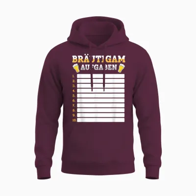 Bräutigam Jga Aufgaben Checkliste – Junggesellenabschied Diy Unisex Hoodie - Maroon