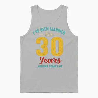 Married for 30 Years 30th Wedding Anniversary Retr Unisex Tank Top - Ash