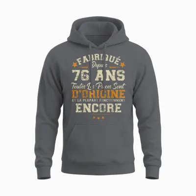Made 76 Years Ago Birthday Joke Man Humor 1949 Unisex Hoodie - Charcoal