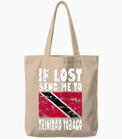 Trinidad Tobago Flag Saying Tote Bags - Natural