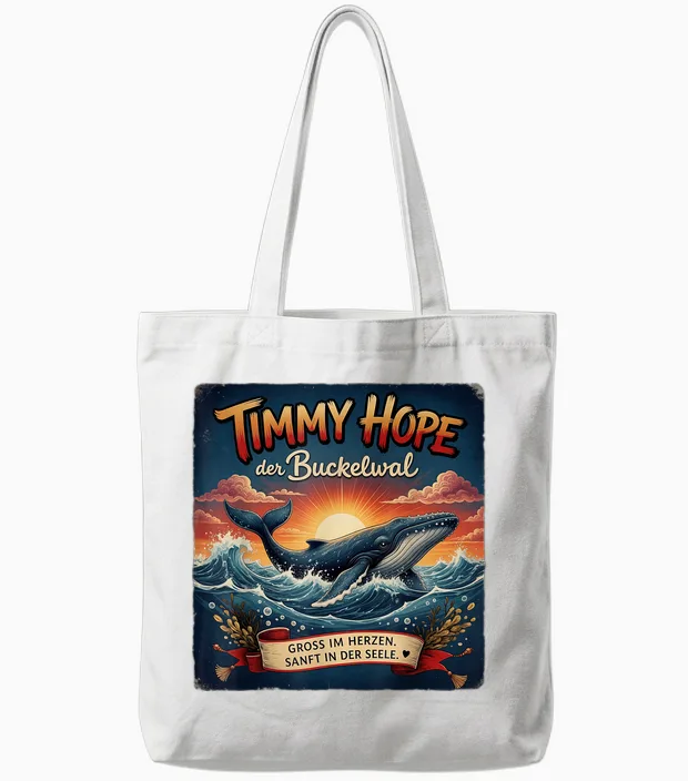 Timmy Hope Buckelwal Wal Meer Ozean Natur Design Tote Bags in White