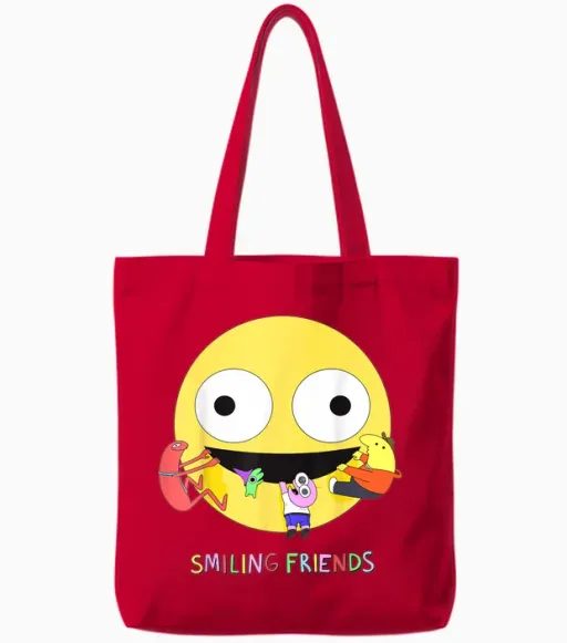 Smiling Friends Tote Bags - Red