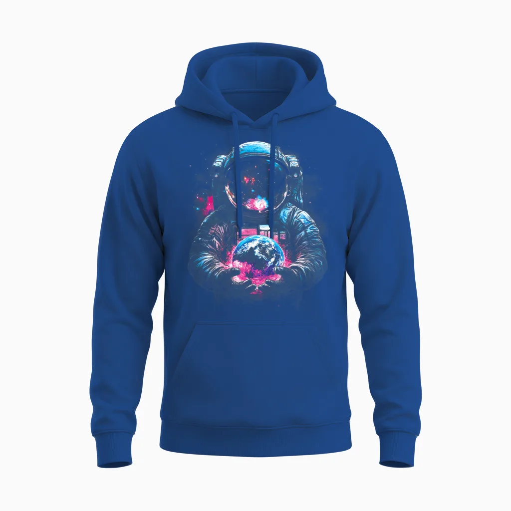 Astronaut Planet Earth Outer Space Galaxy Universe Science Unisex Hoodie in Royal