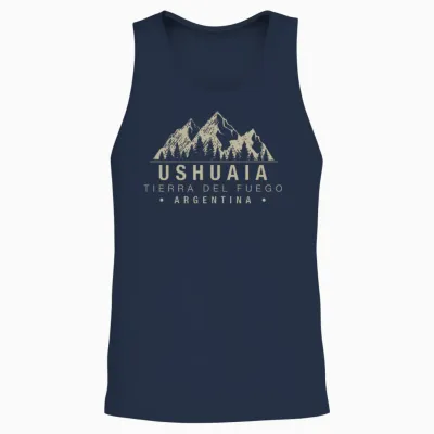 Ushuaïa, Terre De Feu, Argentine T-Shirt Haut De Gamme Unisex Tank Top - Navy