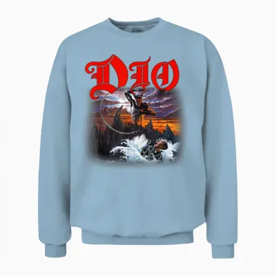 Dio – Holy Diver Cover on Black Unisex Sweatshirt - Light Blue