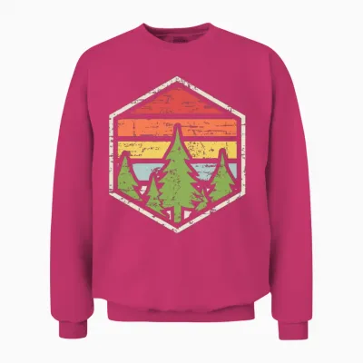 Retro Badge Forest Dark Unisex Sweatshirt - Heliconia