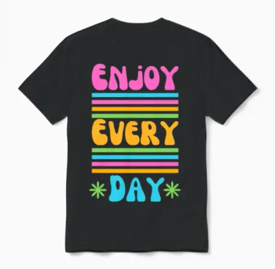 Colorful Retro Aesthetic Quote Unisex T-Shirt - Black