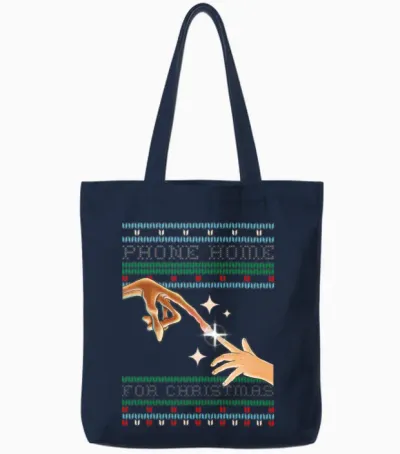 E.t. the Extra-Terrestrial Phone Home Christmas Tote Bags - Navy