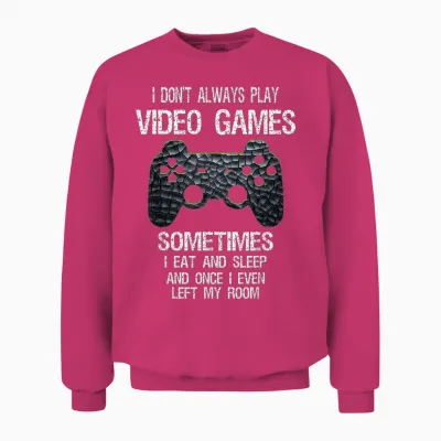 Funny Gamer Video Games Boys Teens T-Shirt - Classic Fit, Black, Cotton Blend Unisex Sweatshirt - Heliconia