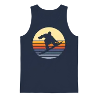 Retro Snowboard Unisex Tank Top - Navy – 1