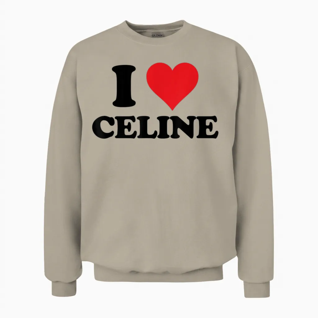 I Heart Celine First Name I Love Personalized Stuff Unisex Sweatshirt in Sand