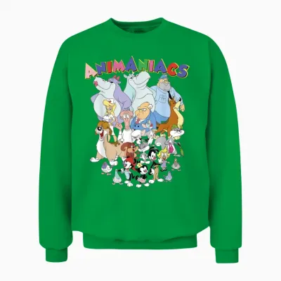 Animaniacs Group Shot Logo Christmas Present Birth Unisex Sweatshirt - Irish Green