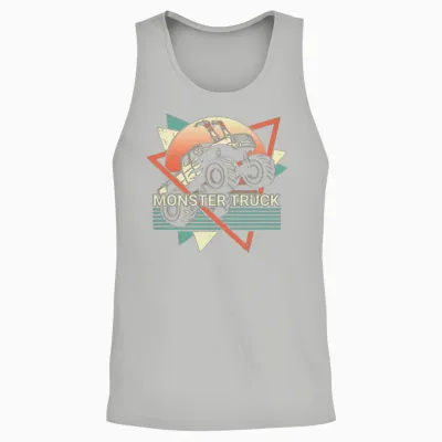 Monster Truck Retro Unisex Tank Top - Ash