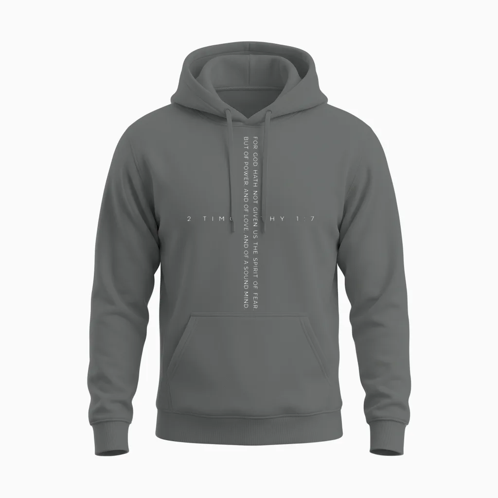 2nd Timothy 1:7 Unisex Hoodie in Graphite Heather