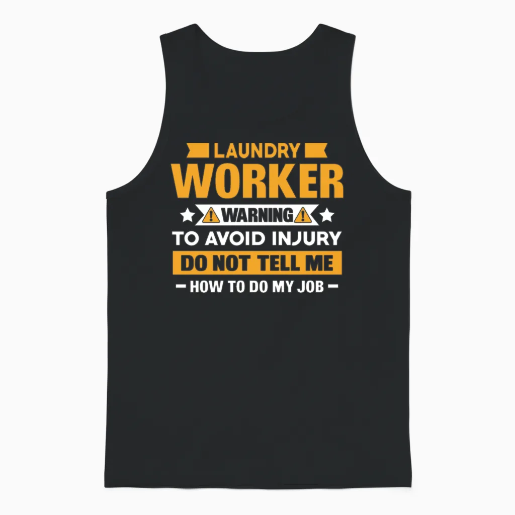 Laundry Worker Funny Laundry Attendant Unisex Tank Top in Black