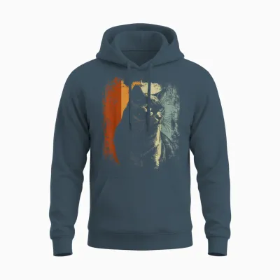 Chartreux Katze Retro Style Unisex Hoodie - Dark Heather