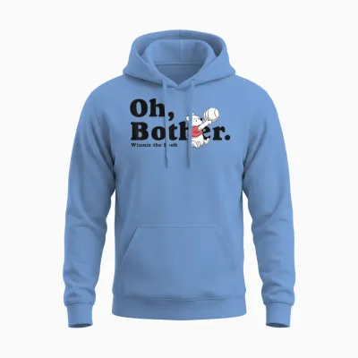 Disney Winnie the Pooh with Quote T-Shirt, White, S Unisex Hoodie - Carolina Blue