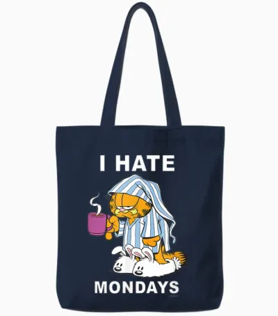 Garfield I Hate Mondays Coffee Garfield Tote Bags - Navy