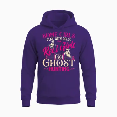 Real Girls Go Ghost Hunting - Ghosts Paranormal Researcher Unisex Hoodie - Purple